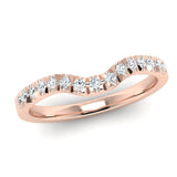 Fairtrade Rose Gold Diamond Set Fitted Wedding Ring to fit an Emerald Cut Diamond Engagement Ring