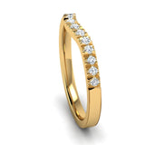 Fairtrade Yellow Gold Diamond Set Fitted Wedding Ring to fit a Round Brilliant Cut Diamond Engagement Ring