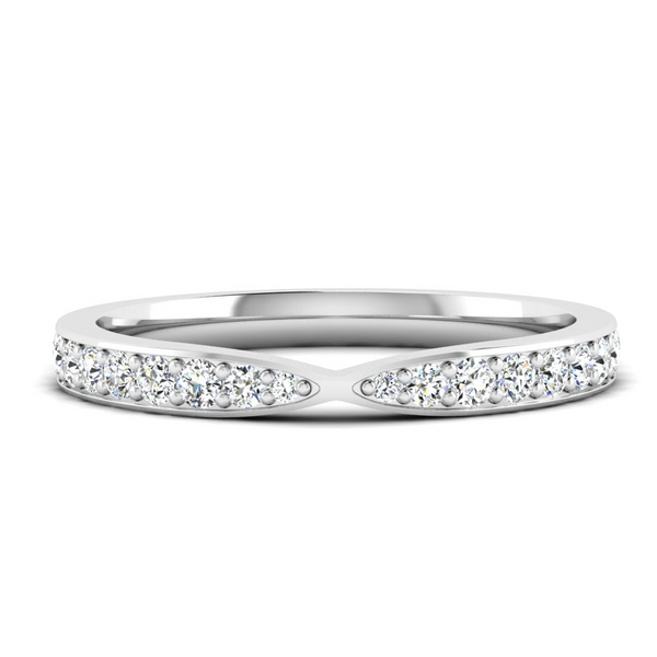 Fairtrade Silver Tapered Wedding Ring with Lab Grown Diamonds