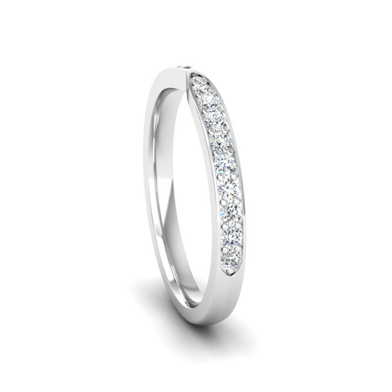 Ethically Sourced Platinum Tapered Wedding Ring With Lab Grown Diamonds