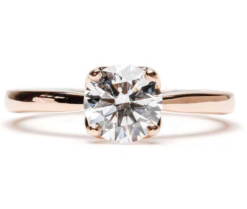 Fairtrade 18ct Rose Gold Four Claw Solitaire Lab Diamond Engagement Ring