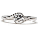 Ethically Sourced Platinum Crossover Solitaire Engagement Ring