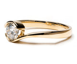 Fairtrade 9ct Yellow Gold Solitaire Crossover Engagement Ring