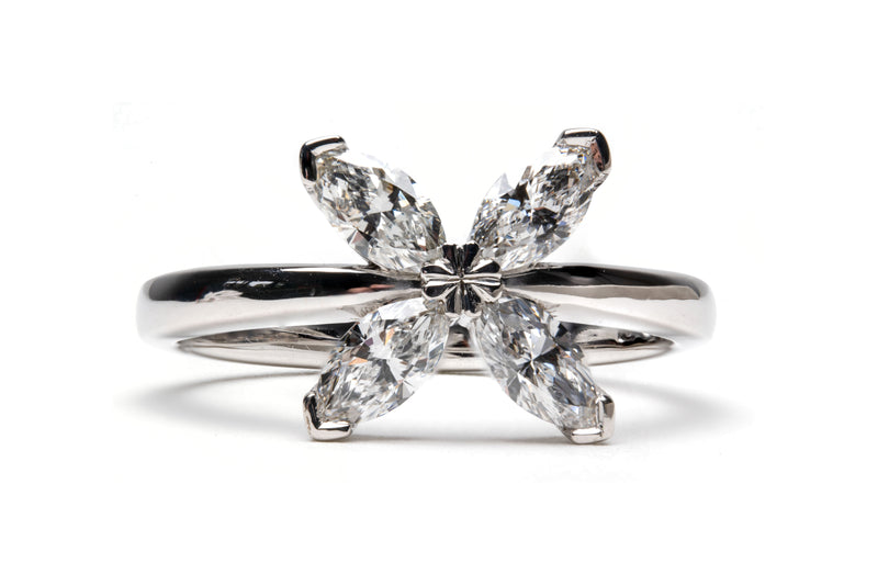 Fairtrade Silver Lab Grown Diamond Petal Ring