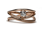 Fairtrade Rose Gold Organic Wave Lab Grown Diamond Ring