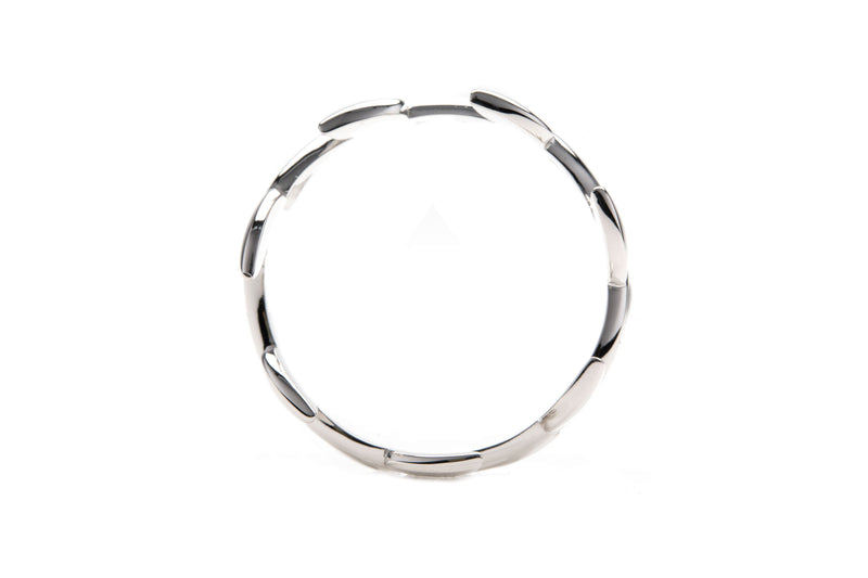 Fairtrade White Gold Petal Wave Ring