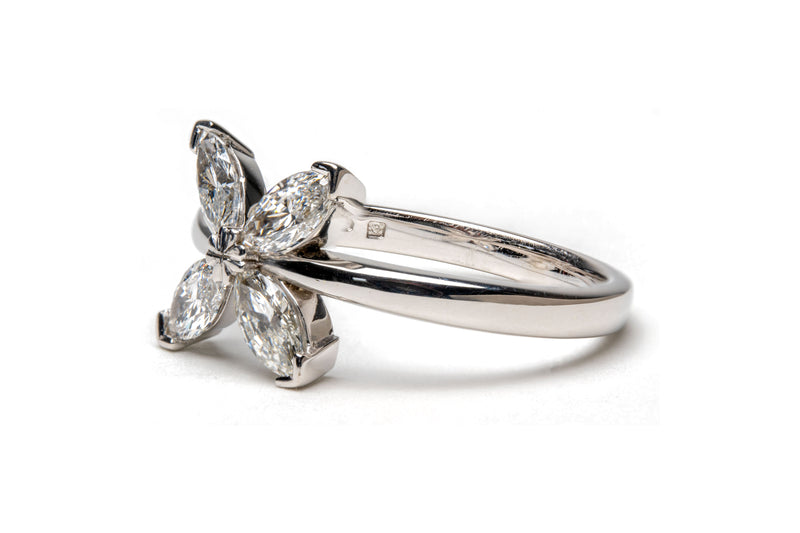 Fairtrade Silver Lab Grown Diamond Petal Ring