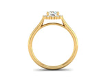 Fairtrade Yellow Gold Round Brilliant Cut Lab Created Diamond Halo Engagement Ring