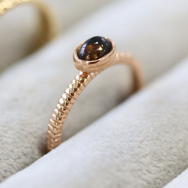 Fairtrade Rose Gold PROMISE Smoky Quartz Stacking Ring - Jeweller's Loupe