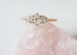 Fairtrade Rose Gold Oval and Round Brilliant Cut Diamond Cluster Engagement Ring