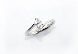Fairtrade White Gold Crossover Solitaire Marquise Cut Diamond Engagement Ring