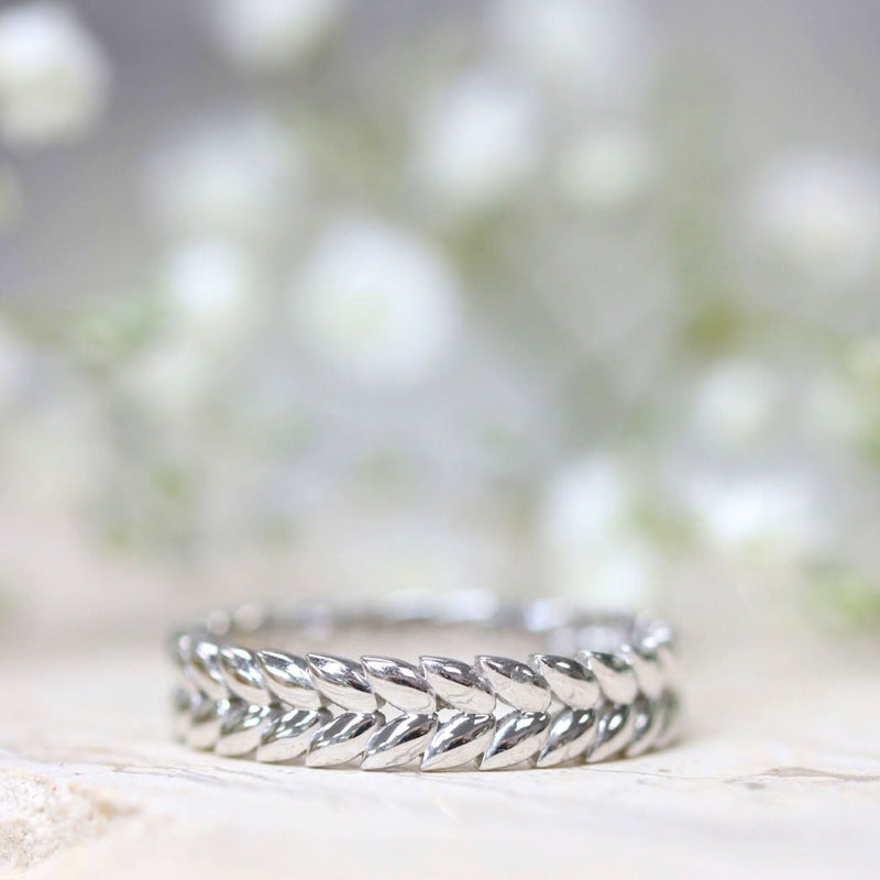 Ethically Sourced Platinum Petal Band Ring