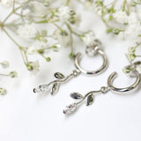 Ethically Sourced Platinum Petal Drop Hoops
