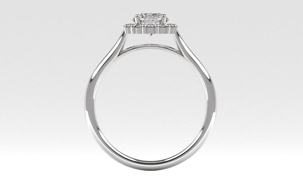 Fairtrade White Gold Round Brilliant Cut Lab Created Diamond Halo Engagement Ring