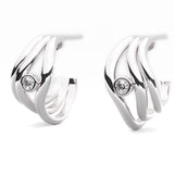 Ethically Sourced Platinum Organic Wave Lab Grown Diamond Hoop Earrings