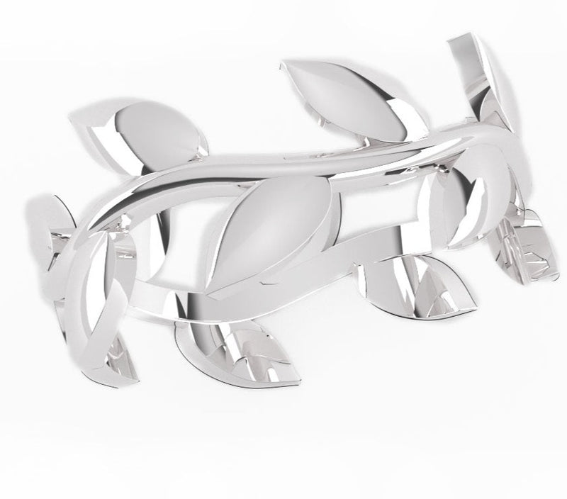 Fairtrade White Gold Petal Wave Ring