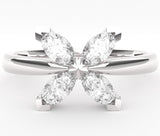 Ethically Sourced Platinum Lab Grown Diamond Petal Ring