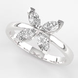 Ethically Sourced Platinum Lab Grown Diamond Petal Ring