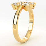 Fairtrade Yellow Gold Lab Grown Diamond Petal Ring