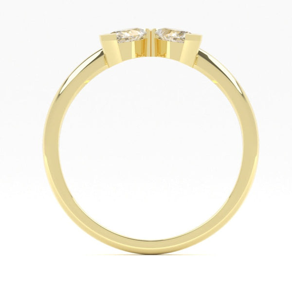 Fairtrade Yellow Gold Lab Grown Diamond Petal Ring