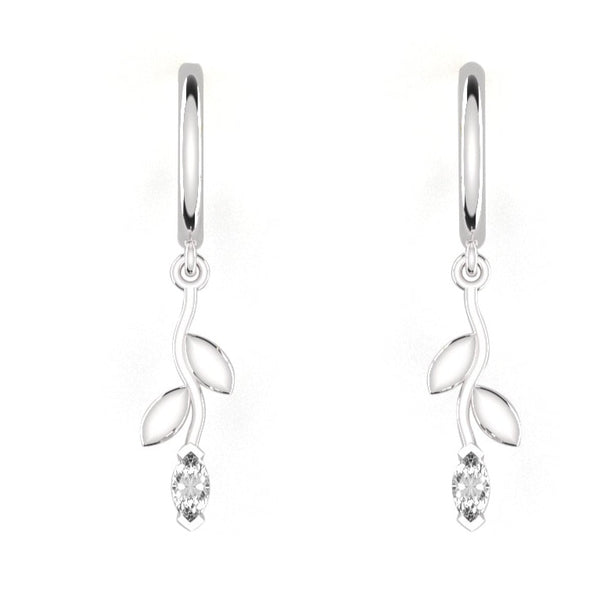 Ethically Sourced Platinum Petal Drop Hoops