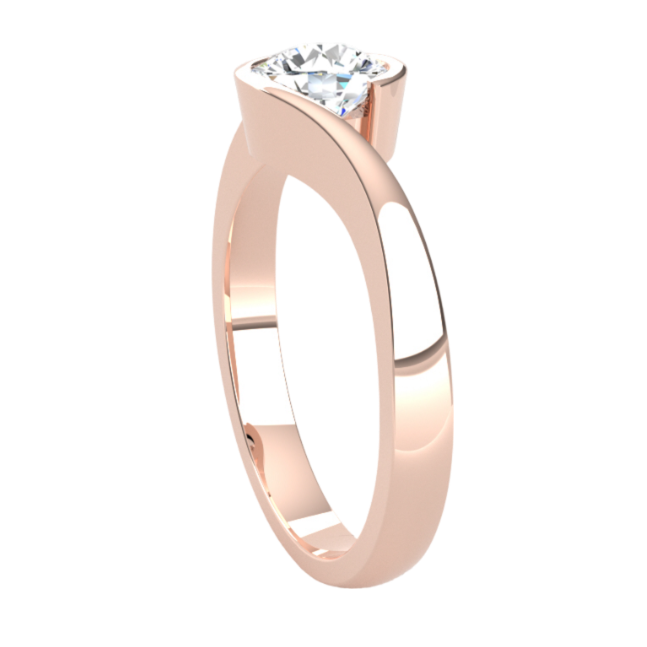 Fairtrade 18ct Rose Gold Solitaire Crossover Engagement Ring