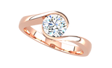 Fairtrade 9ct Rose Gold Crossover Solitaire Engagement Ring