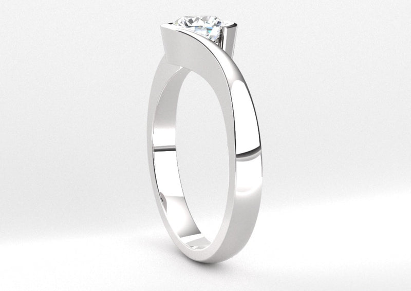 Fairtrade Silver Crossover Solitaire Engagement Ring