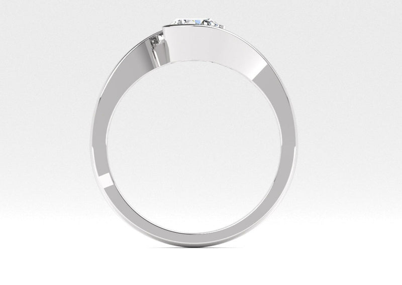 Fairtrade 9ct White Gold Solitaire Crossover Engagement Ring