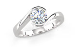 Fairtrade 18ct White Gold Solitaire Crossover Engagement Ring