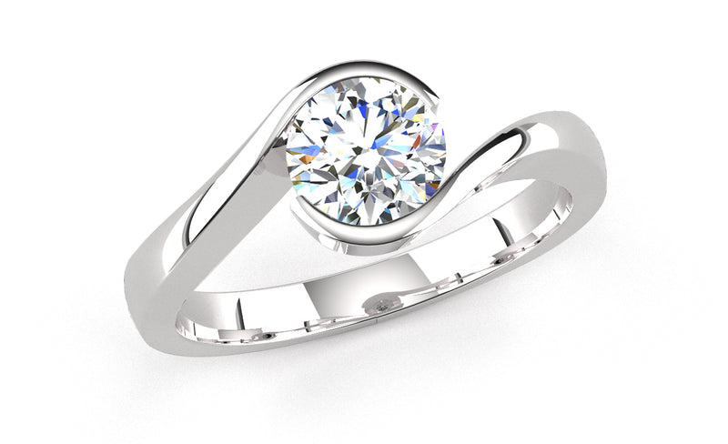 Fairtrade Silver Crossover Solitaire Engagement Ring