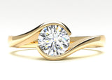 Fairtrade 9ct Yellow Gold Solitaire Crossover Engagement Ring