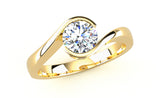 Fairtrade 9ct Yellow Gold Solitaire Crossover Engagement Ring