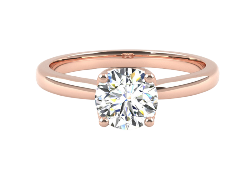 Fairtrade 18ct Rose Gold Four Claw Solitaire Lab Diamond Engagement Ring