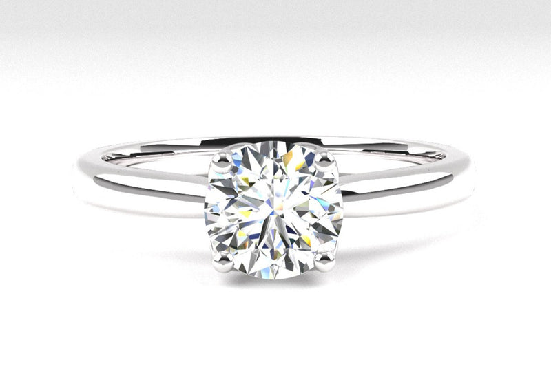 Fairtrade 9ct White Gold Four Claw Solitaire Lab Diamond Engagement Ring