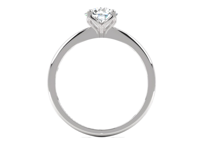 Fairtrade 18ct White Gold Four Claw Solitaire Lab Diamond Engagement Ring