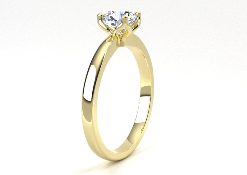 Fairtrade 9ct Yellow Gold Four Claw Solitaire Lab Diamond Engagement Ring