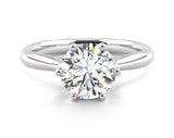 Fairtrade Silver Six Claw Lab Diamond Solitaire Engagement Ring