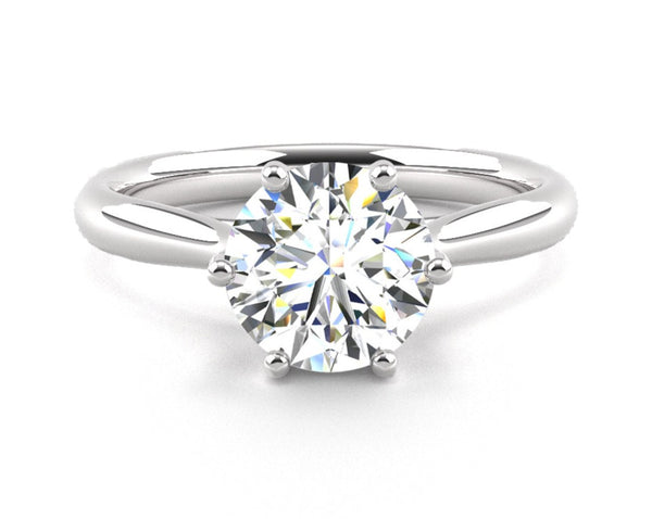 Fairtrade Silver Six Claw Lab Diamond Solitaire Engagement Ring