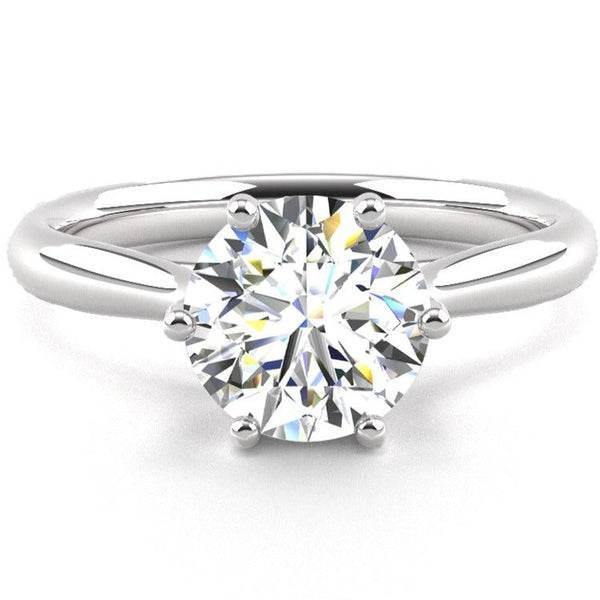 Fairtrade 9ct White Gold Six Claw Solitaire Lab Diamond Engagement Ring