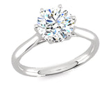 Fairtrade 18ct White Gold Six Claw Solitaire Lab Diamond Engagement Ring