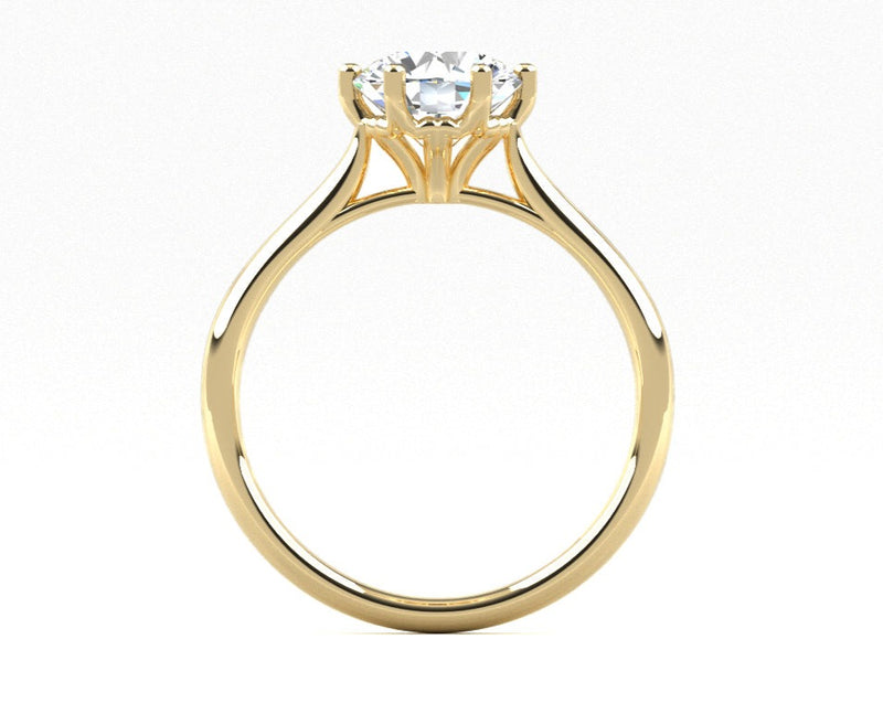 Fairtrade 9ct Yellow Gold Six Claw Solitaire Lab Diamond Engagement Ring