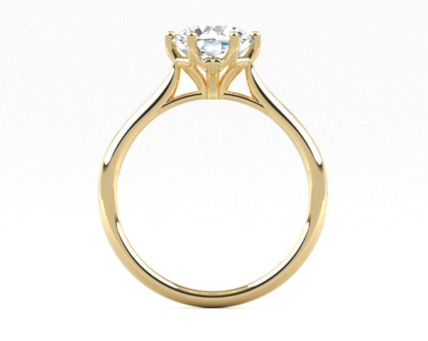 Fairtrade 18ct Yellow Gold Six Claw Solitaire Lab Diamond Engagement Ring
