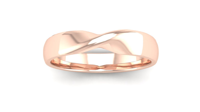 Fairtrade 18ct Rose Gold Twisted Wedding Ring