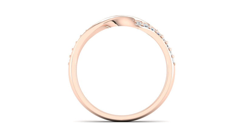 Fairtrade Rose Gold Diamond Set Twisted Wedding Ring