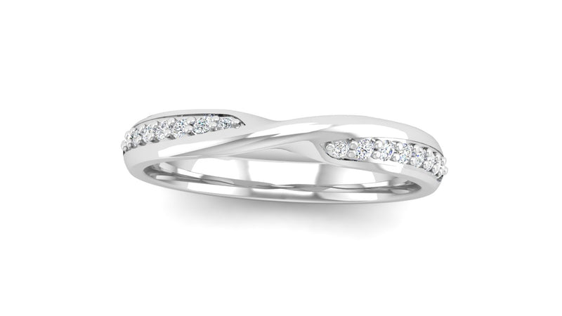 Ethically-sourced Platinum Diamond Set Twisted Wedding Ring - Jeweller's Loupe