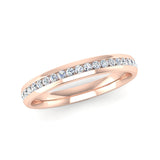 Fairtrade Rose Gold Half Channel Set Diamond Wedding Ring - Jeweller's Loupe