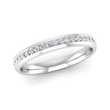 Fairtrade White Gold Half Channel Set Diamond Wedding Ring - Jeweller's Loupe