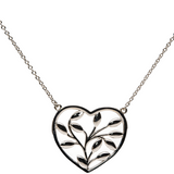 Fairtrade White Gold Heart Petal Pendant