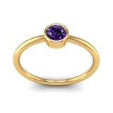 Fairtrade Yellow Gold Solitaire Amethyst February Birthstone Ring, Jeweller's Loupe
